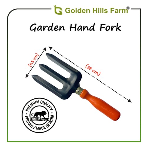 Golden Hills Farm Metal Black and Orange Fork for Home Gardening