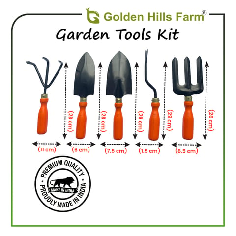 Golden Hills Farm Gardening Hand Tools Set - 5 Pieces