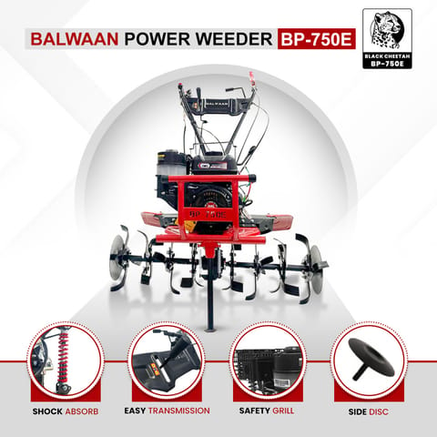 Balwaan BP 750e Power Weeder Black Cheetah - (Electric Start)