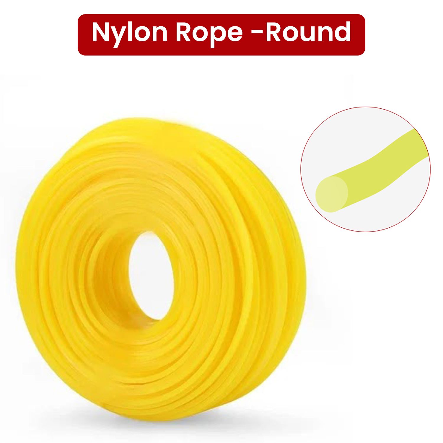 Balwaan Nylon Rope ROUND Type 50 Mtr 3MM (Yellow)